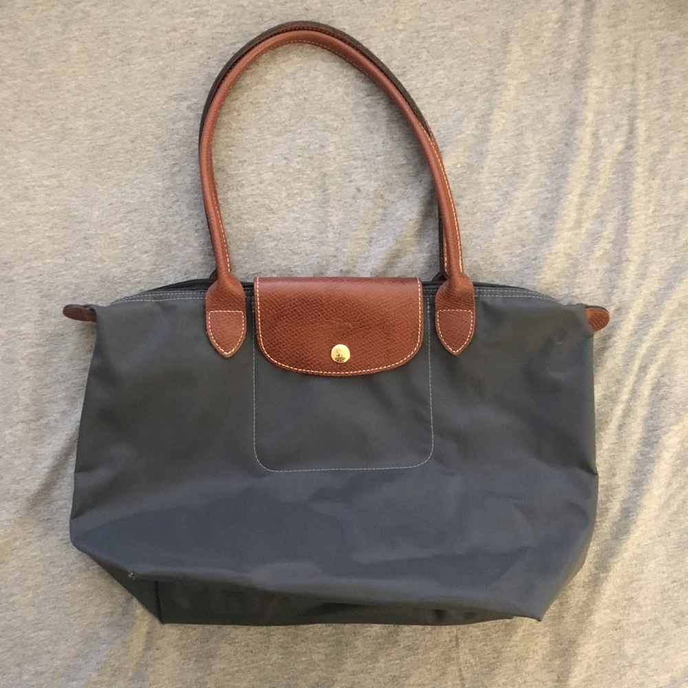 Grey Small/Medium Longchamp Le Pliage Tote